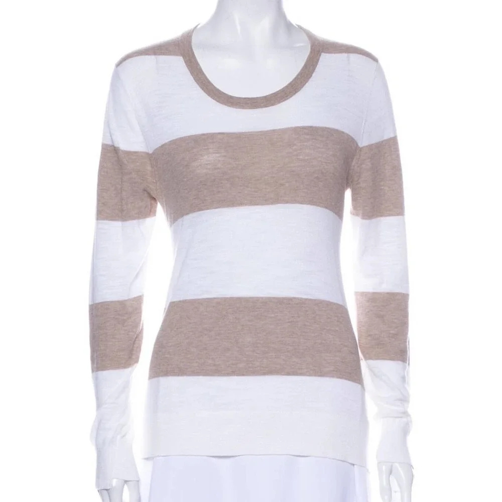 360 Sweater Striped Cut-Out Back Sweater Academia Size Medium